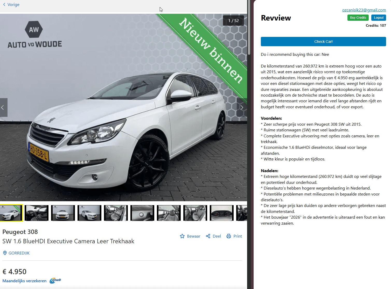 Comprehensive car analysis report